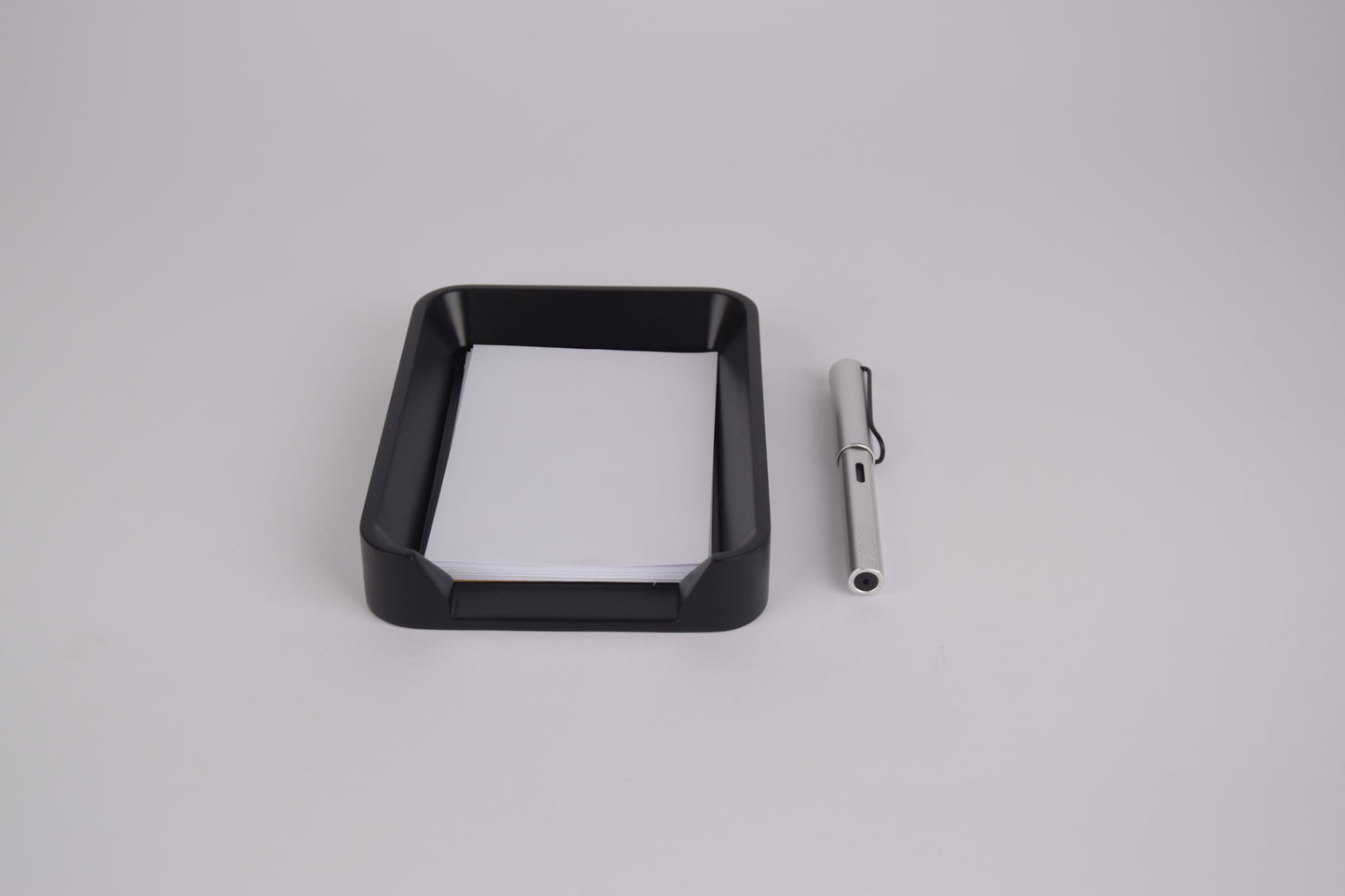 Index Card Holder, 4x6 Note Paper Tray, Black or Orange Memo Organizer