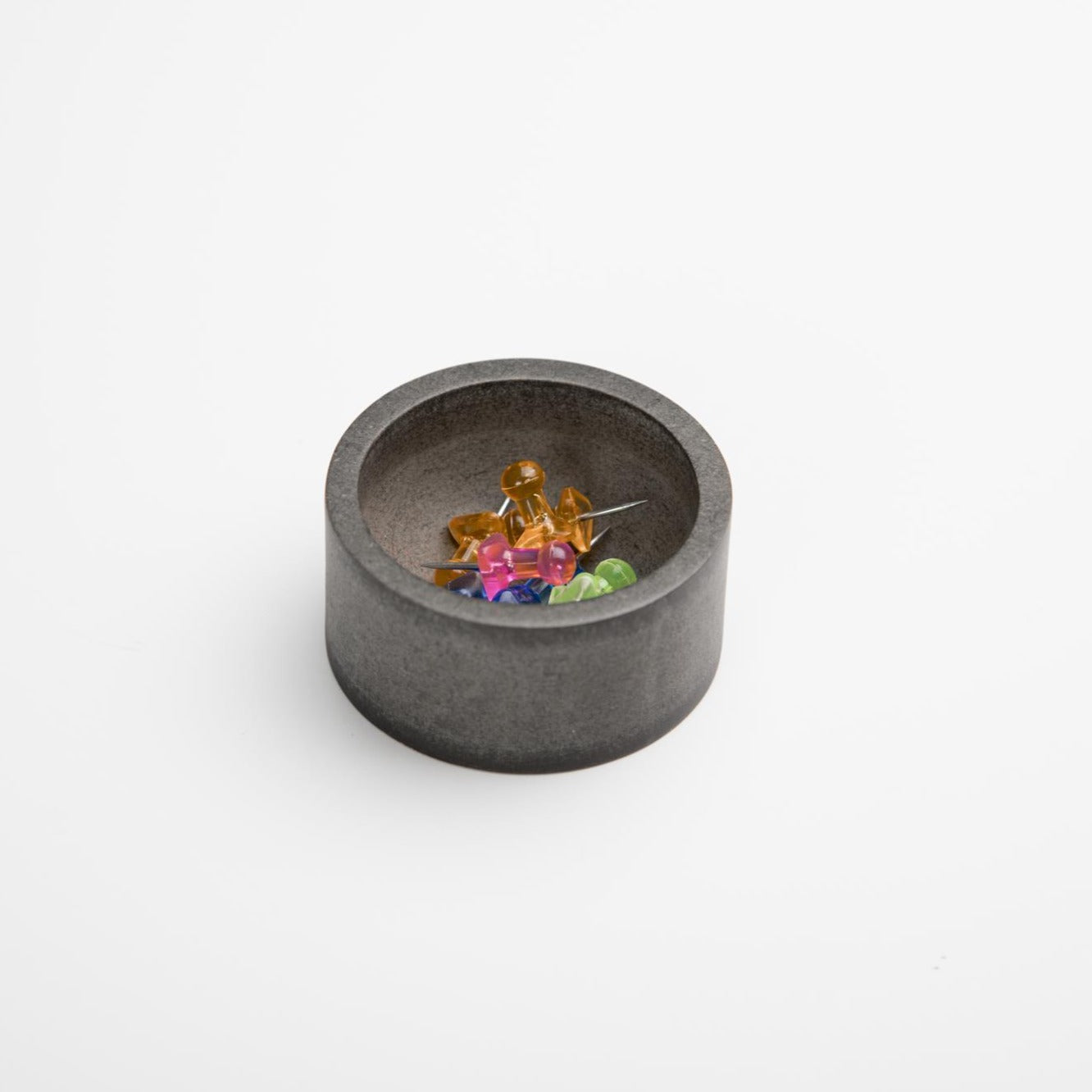 Gray Round Paper Clip Holder