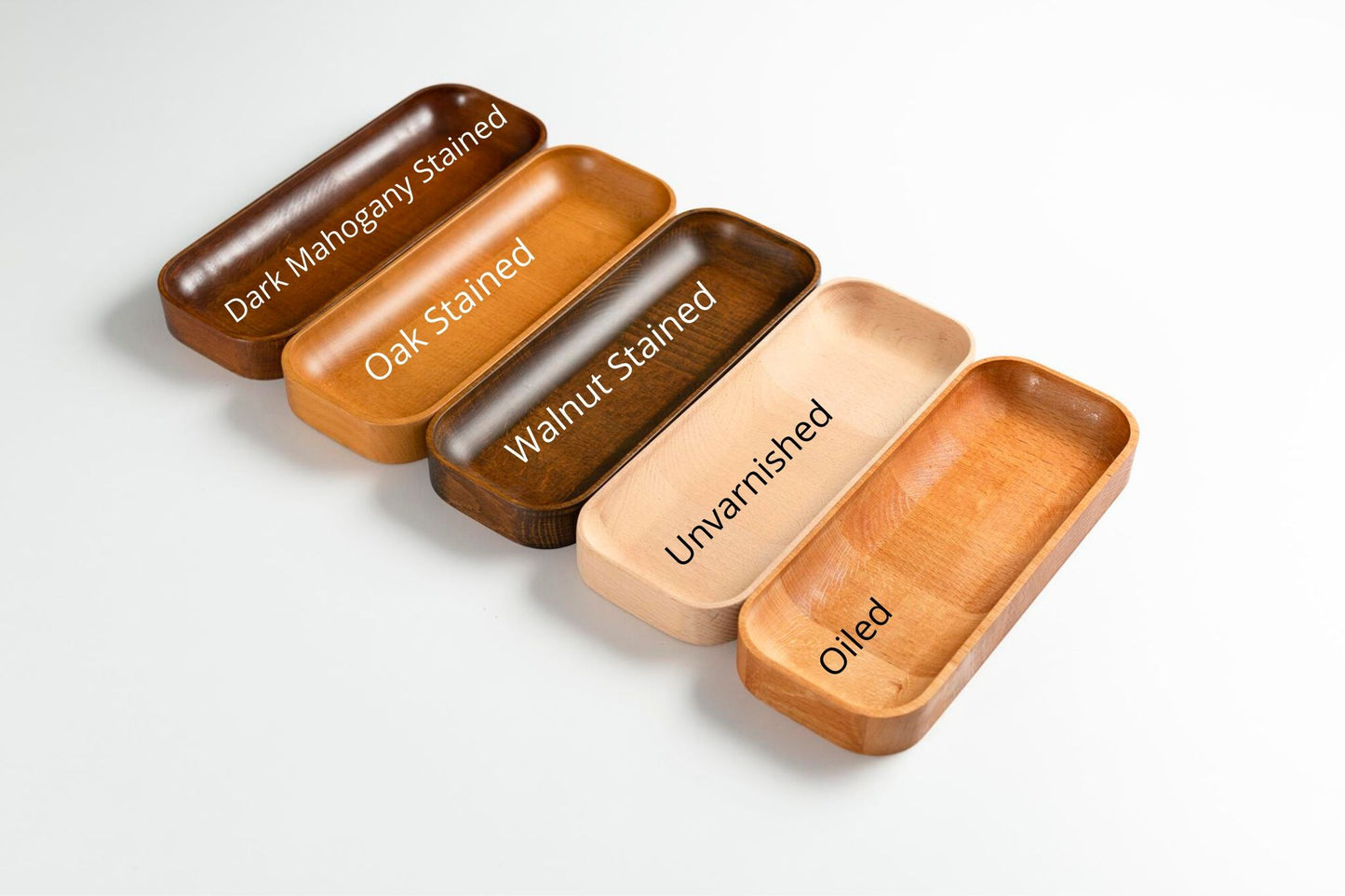 Dark Mahogany Stained Beechwood Desk Organizer Set