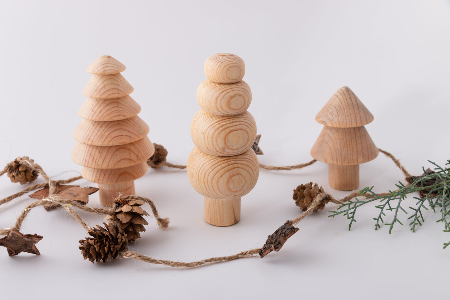 Wooden Christmas Tree Set