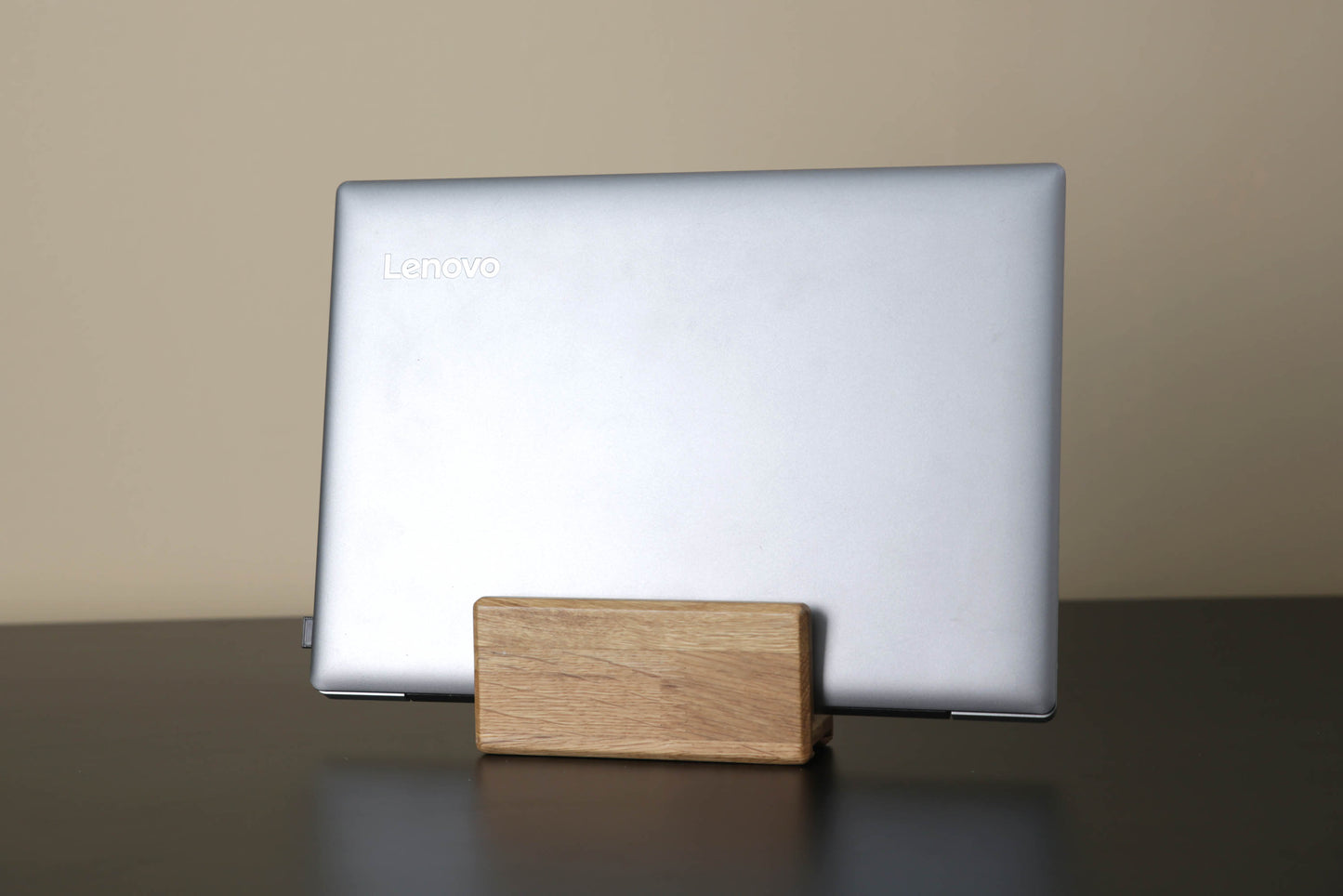 Oak Wood Vertical Laptop Holder