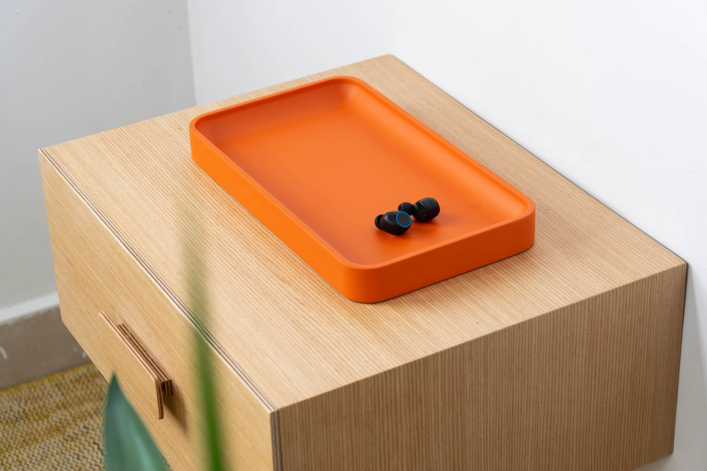 Orange Catchall, Nightstand Organizer