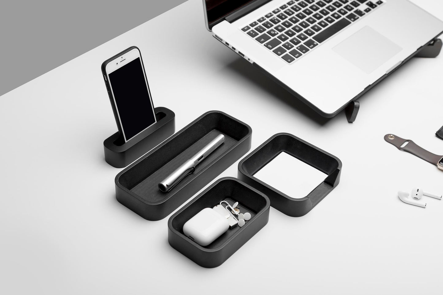 Black Desk Organizer Set