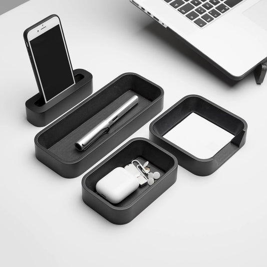 Black Desk Organizer Set