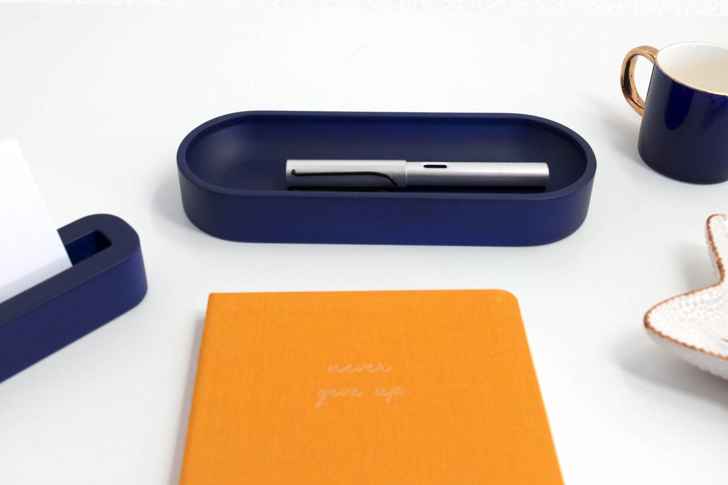 Night Blue Large Oval Pen Tray