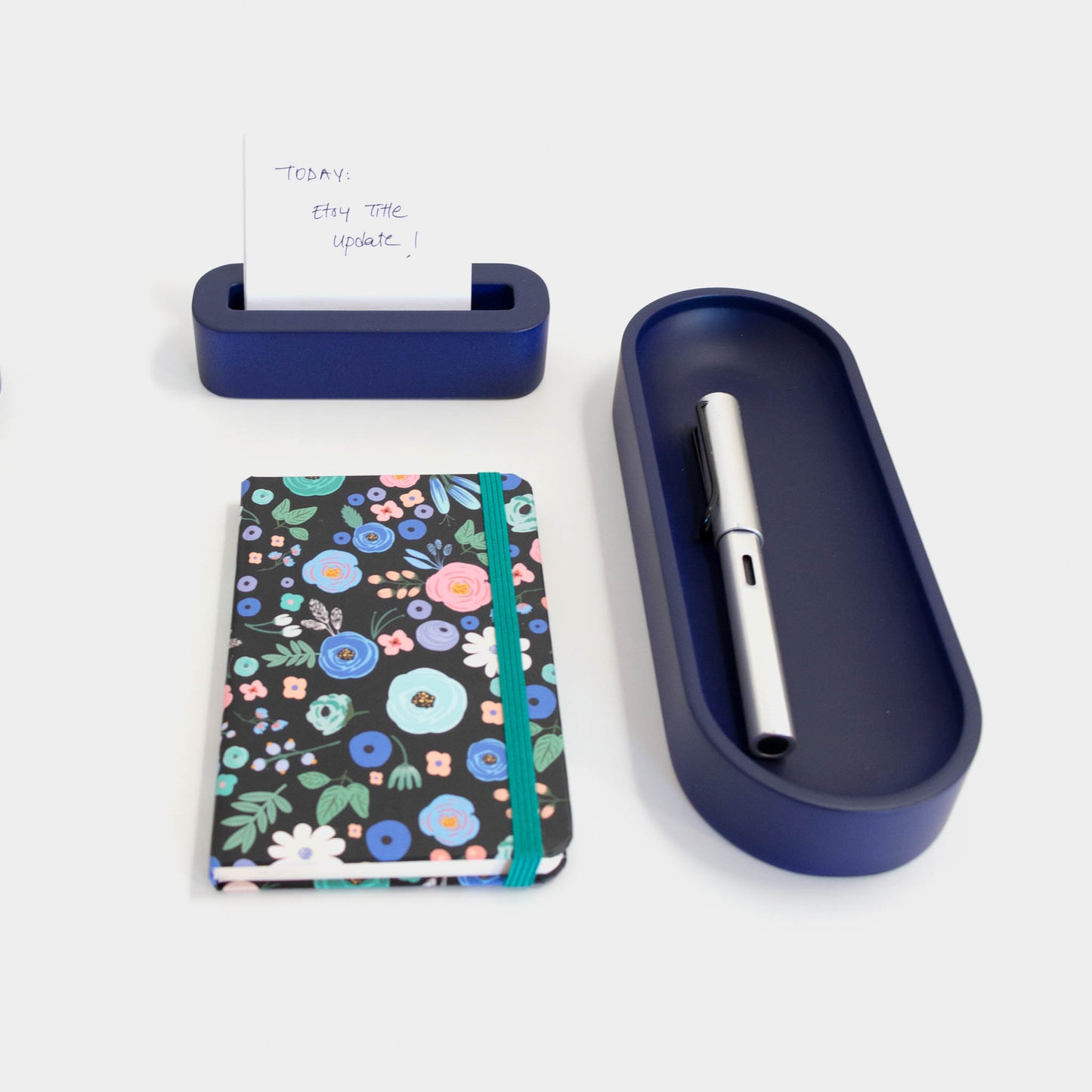 Night Blue Large Oval Pen Tray