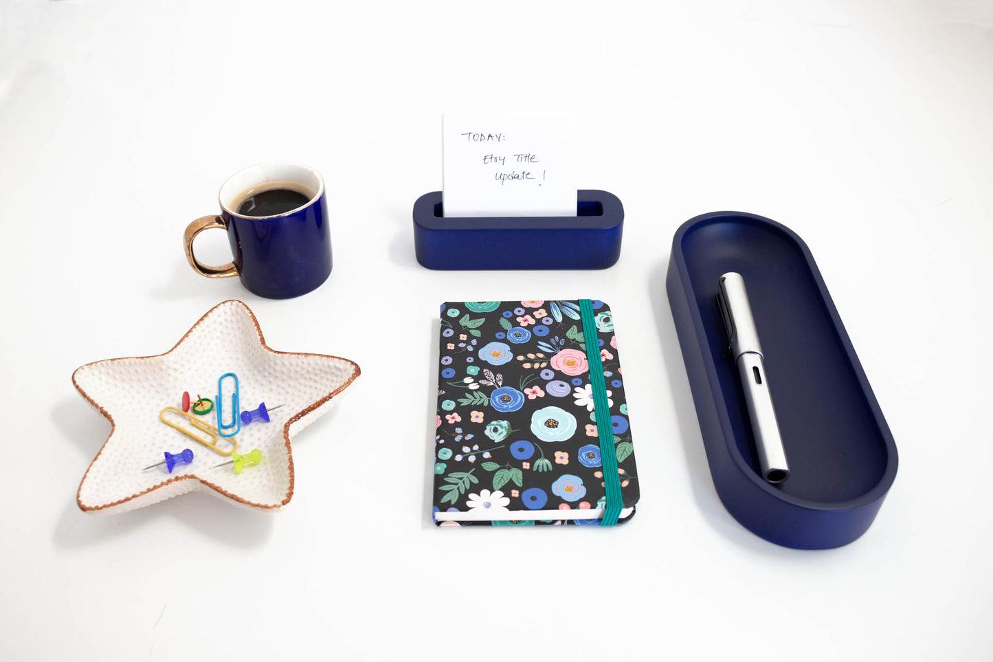 Night Blue Large Oval Pen Tray