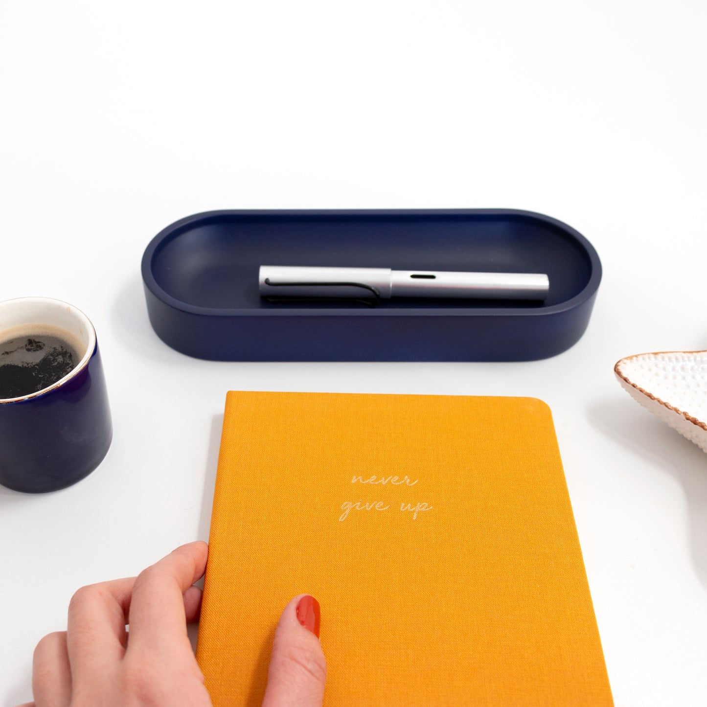 Night Blue Large Oval Pen Tray