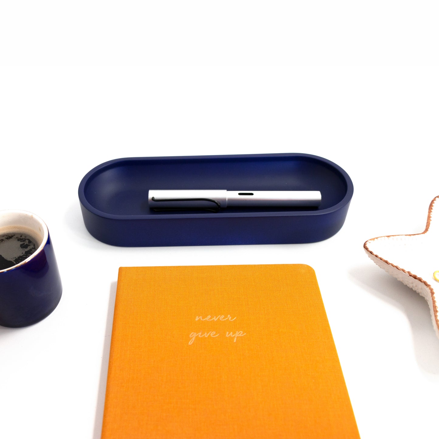 Night Blue Large Oval Pen Tray