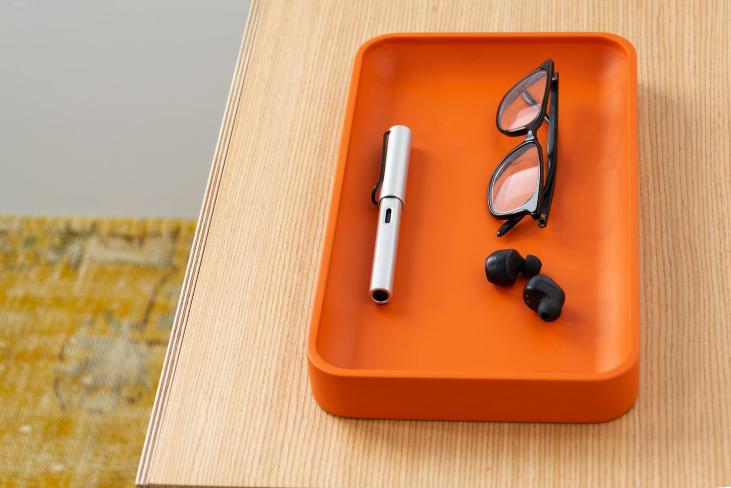 Orange Catchall, Nightstand Organizer