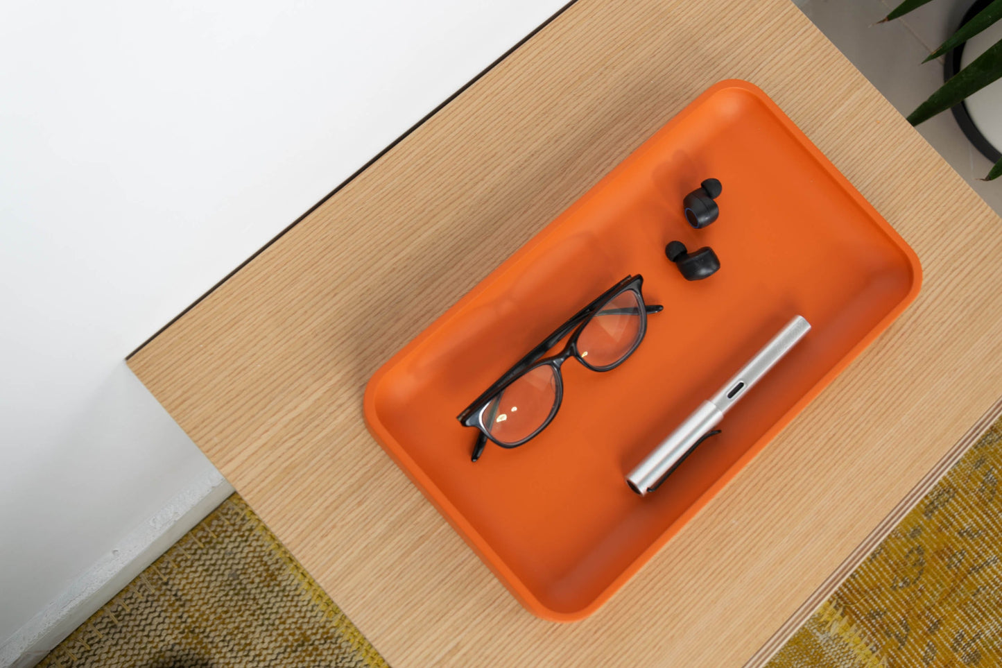 Orange Catchall, Nightstand Organizer