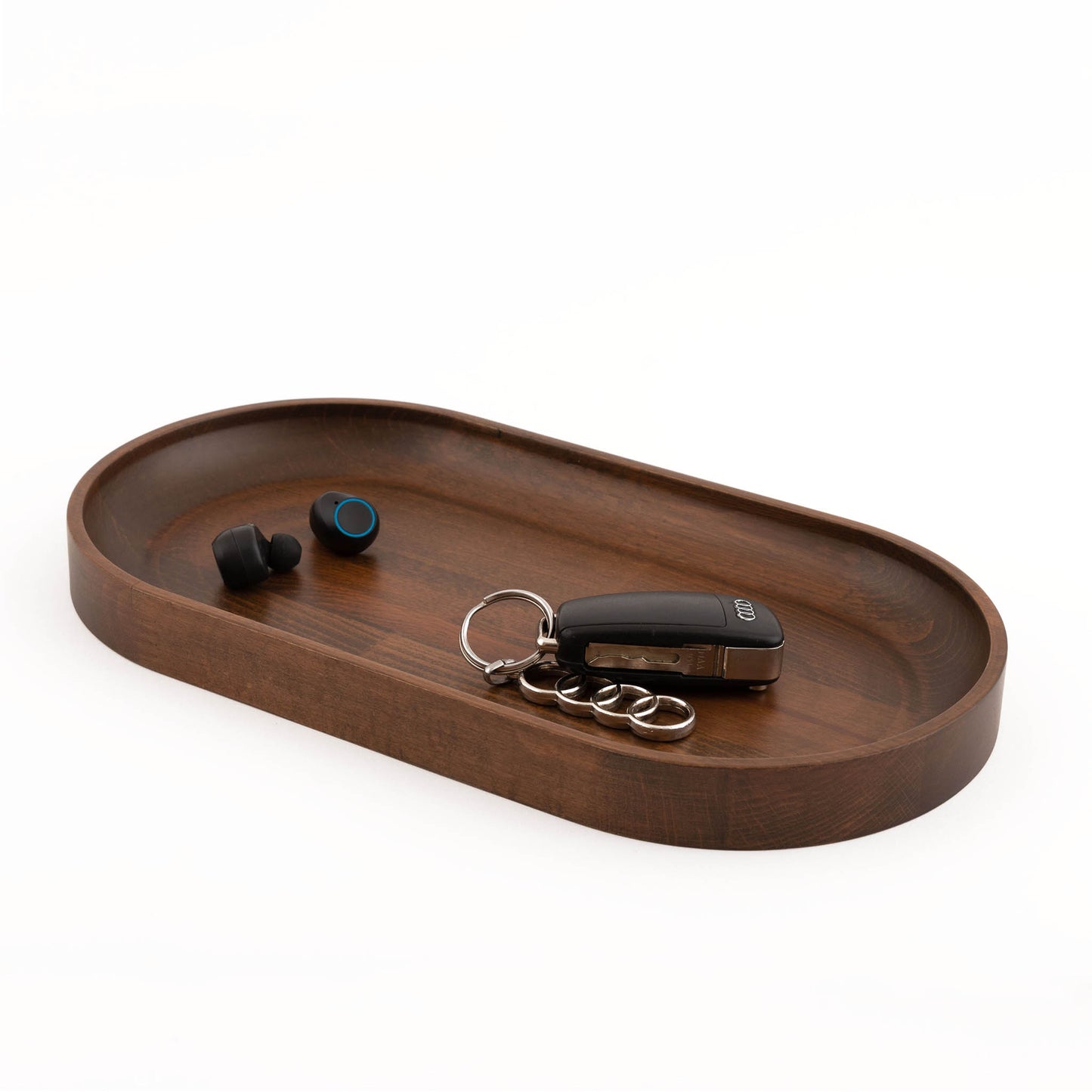 Oval Valet Tray, Walnut Stained