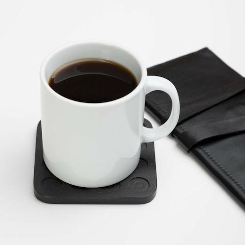 Iulia Black Circles Wood Coaster Set Black Circles Coasters Iulia