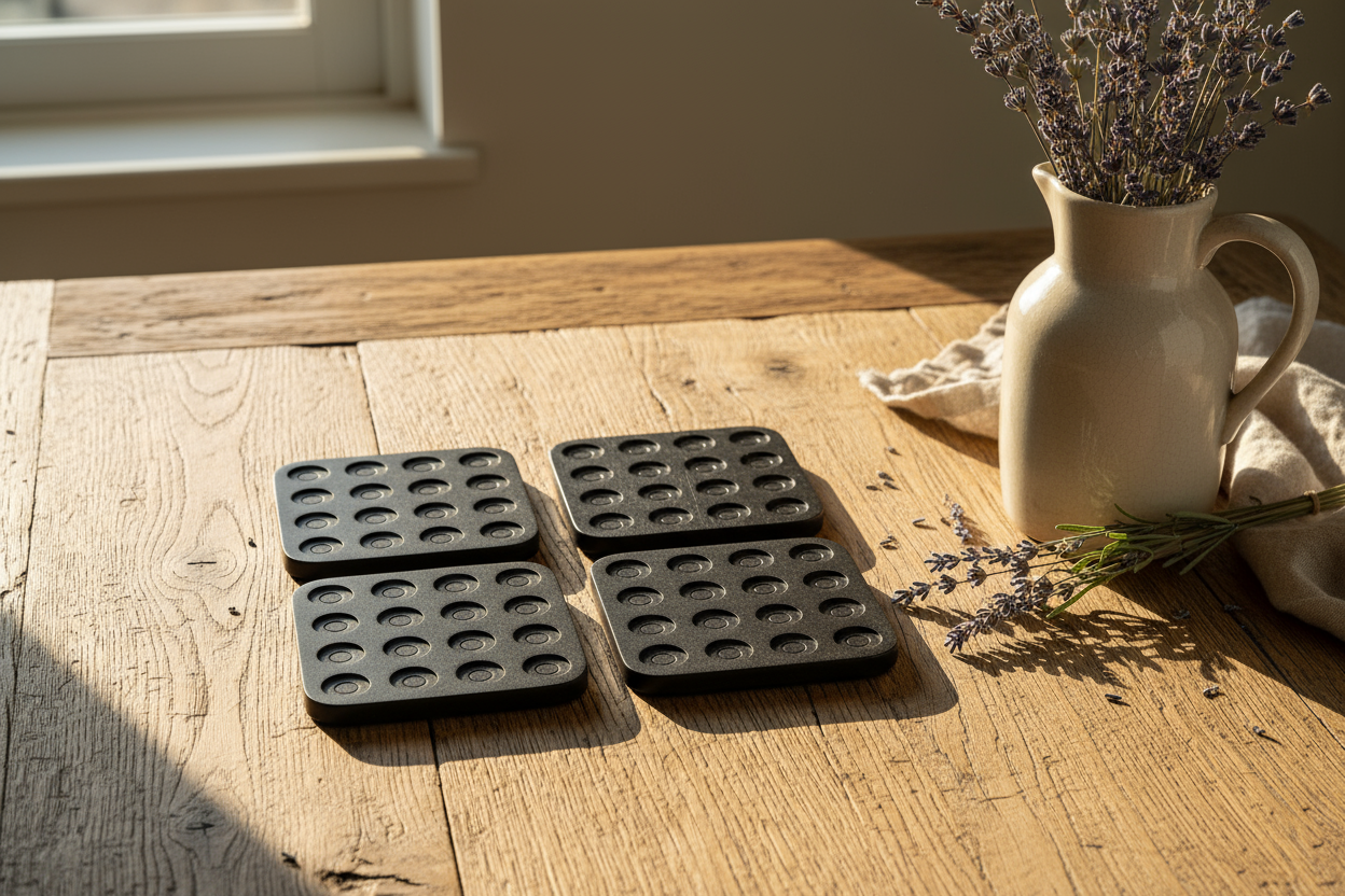 Black Wood Circles Coaster