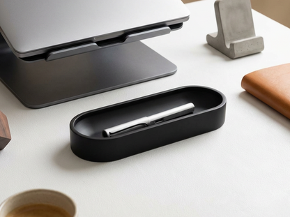 Black Large Oval Pen Tray
