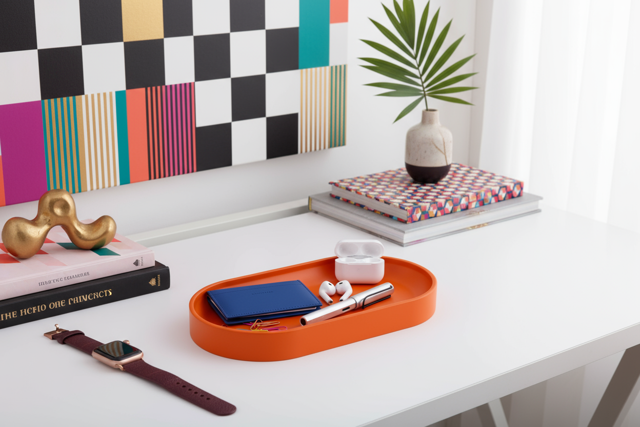 Orange Oval Valet Tray