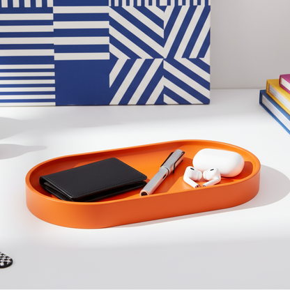 Orange Oval Valet Tray