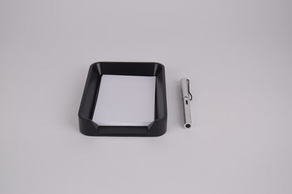 Index Card Holder, 4x6 Note Paper Tray,  Black or Orange Memo Organizer