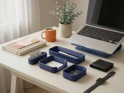 Night Blue Desk Organizer Set