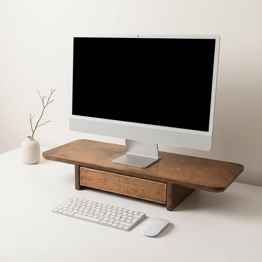 Wooden Monitor Stand for Desk