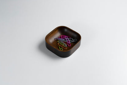 Walnut Stained Beechwood Desk Organizer Set