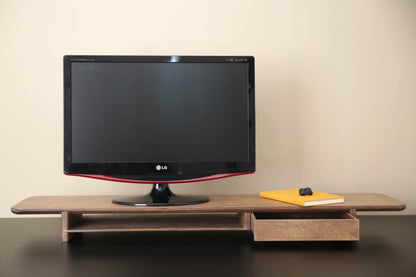 Dual Wooden Monitor Stand for Desk