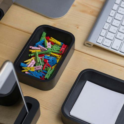 Iulia Black Paper Clip Holder Black Desk Organizers Modern Desk Organiser Office Desk Accessories Paper Clip Holder Iulia