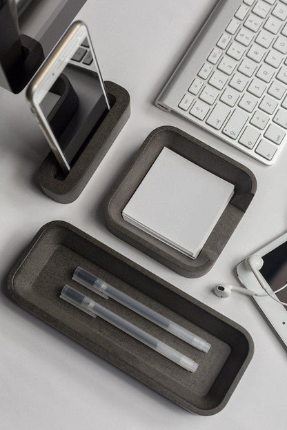 Iulia Grey Desk Organizer Set Desk Organizers Grey Modern Desk Organiser Office Desk Accessories Special Sets Iulia