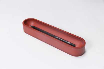 Iulia Red Oval Pen Tray Clear Desk Organiser Desk Organizers Minimalist Desk Organizer Office Desk Accessories Pen Tray Iulia