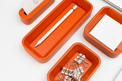 Orange Desk Organizer Set