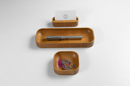 Oak Stained Beechwood Paper Clip Holder