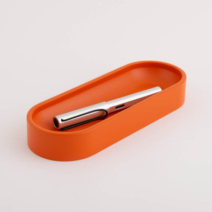 Orange Large Oval Pen Tray