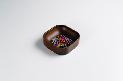 Dark Mahogany Stained Beechwood Desk Organizer Set