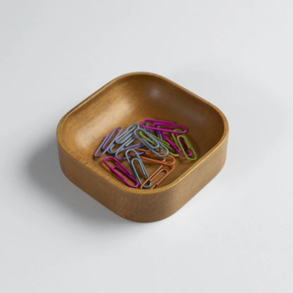 Oak Stained Beechwood Paper Clip Holder
