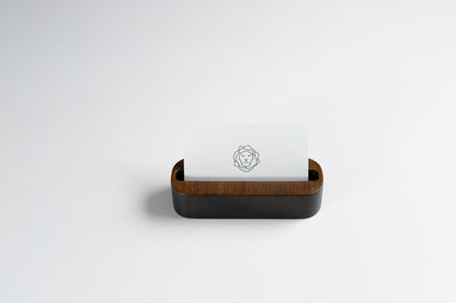 Walnut Stained Beechwood Desk Organizer Set