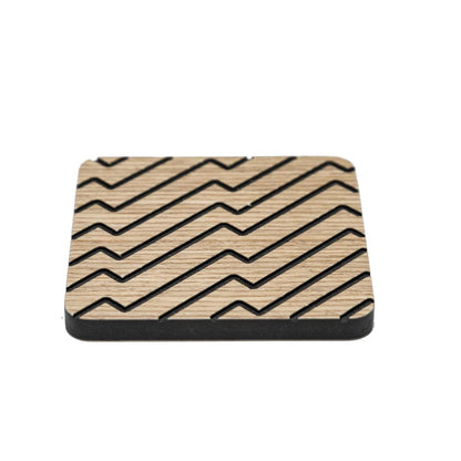 Iulia Black And Oak Zigzag Wood Coaster Set Black And Oak Coasters Zigzag Iulia